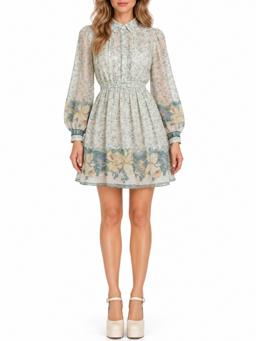 Vintage 70s Prairie Floral Gauzy Mini Dress S Cottagecore Fairycore Boho Gunne